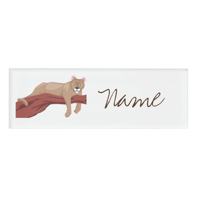 Cougar Puma Mountain Lion Thunder_Cove  Name Tag (Front)