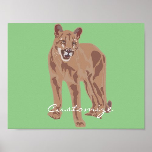 Cougar Puma Mountain Lion Thunder_Cove Poster
