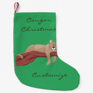 Cougar Puma Mountain Lion Thunder_Cove  Small Christmas Stocking
