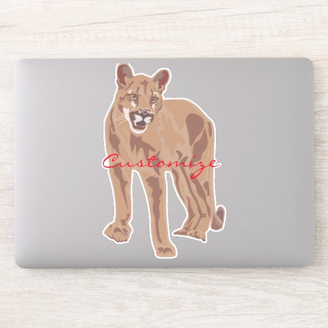 Cougar Puma Mountain Lion Thunder_Cove Sticker (Computer)