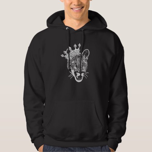 Cougar Queen Big Cat With Crown Proud Mature Hot W Hoodie