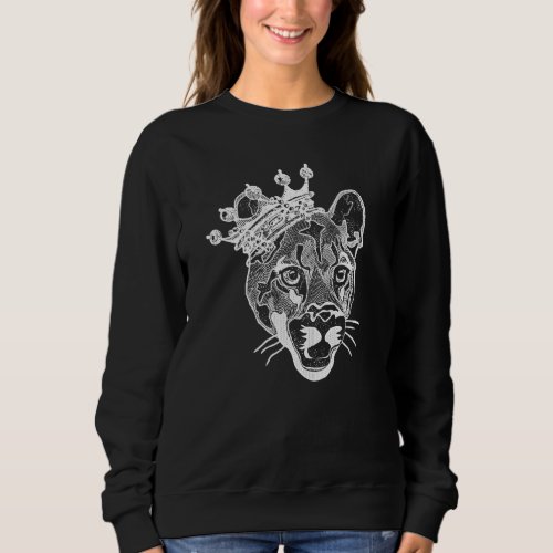 Cougar Queen Big Cat With Crown Proud Mature Hot W Sweatshirt