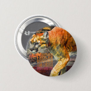 Cougar [Round Tin Badge] Button