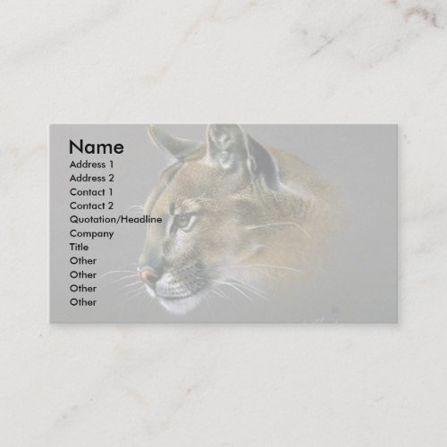 Cougar study business cards