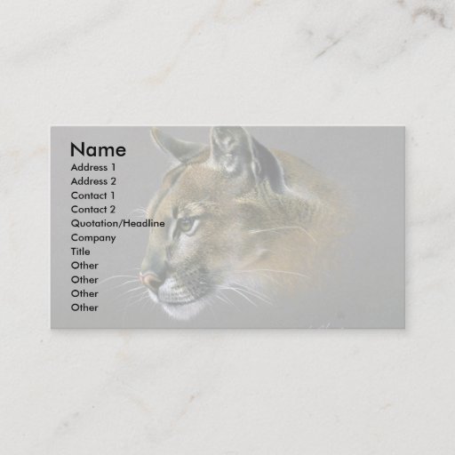 Customizable Cougar study business cards