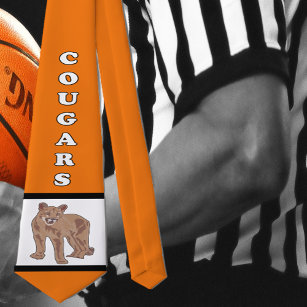 Cougar Team Mascot  Football Basketball Baseball Neck Tie