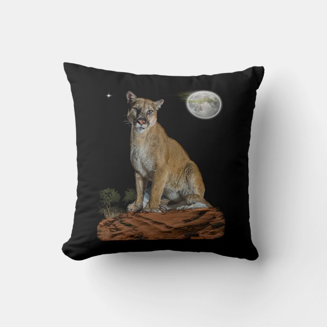 Cougar Throw Pillow (Front)