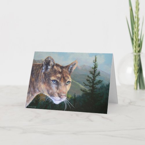 Cougar View Wildlife Fine Art All Occasion Card