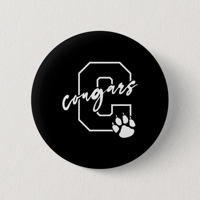 Cougars Bysketbyll Player Kids  Button (Front)