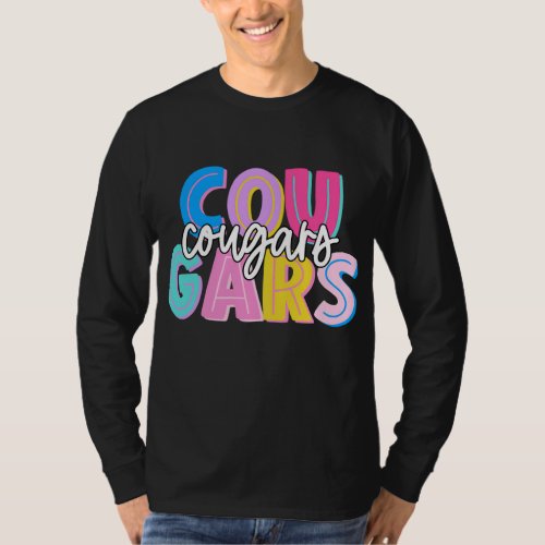Cougars Colorful School Spirit T_Shirt