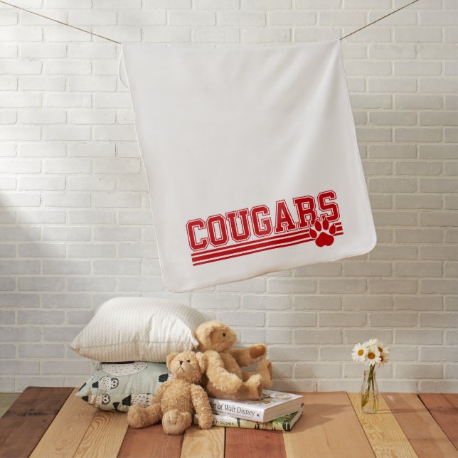Cougars Paw Baby Blanket (In Situ)