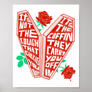 Cough Coffin Roses Color Art Poster