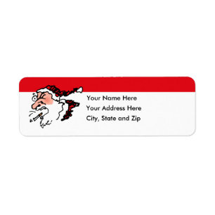 Coughin Smokin Santa Holiday Return Address Label