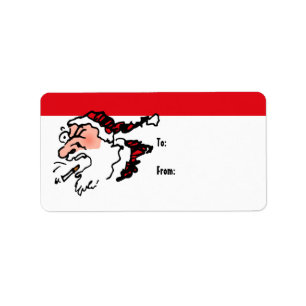 Coughing Smoker Santa Gift Labels