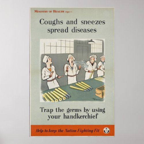 Coughs and Sneezes Spread Diseases Poster