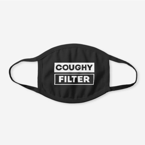 Coughy filter black cotton face mask