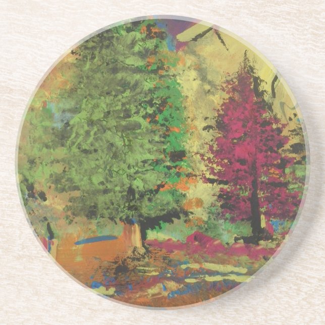 Couleurs des alpes 2 sandstone coaster (Front)