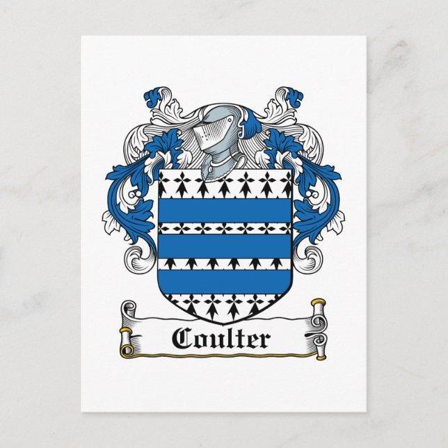 Coulter Family Crest Postcard (Front)