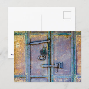 Coulterville Historic Rustic Metal Door Postcard