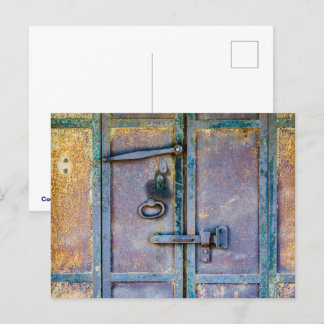Coulterville Historic Rustic Metal Door Postcard