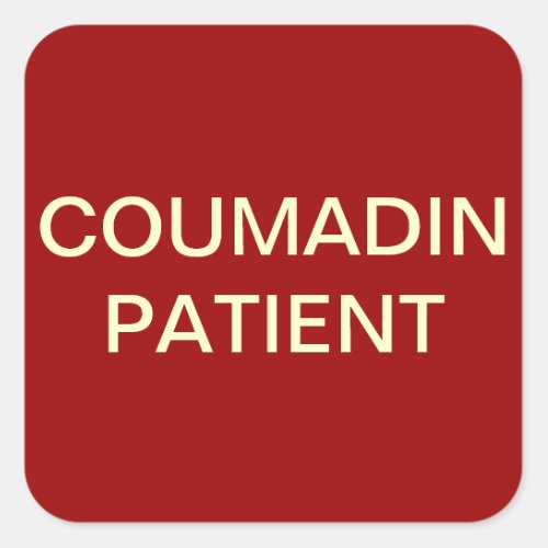 Coumadin Patient Chart Label