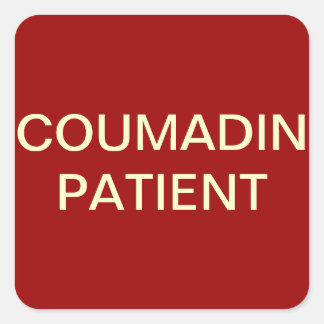 Coumadin Patient Chart Label