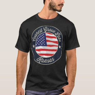 Council Grove Lake - Patriotic Kansas Souvenir T-S T-Shirt