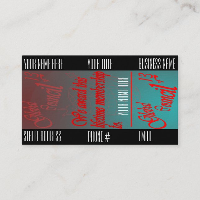 Council of 13 Member Business Card (Front)