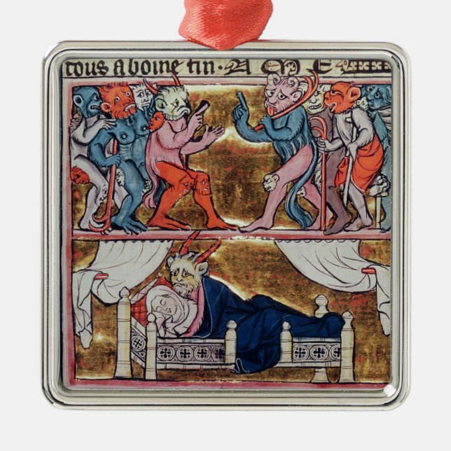 Council of Demons, from 'l'Histoire de Merlin' Metal Ornament (Front)