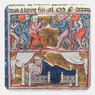 Council of Demons, from 'l'Histoire de Merlin' Square Sticker