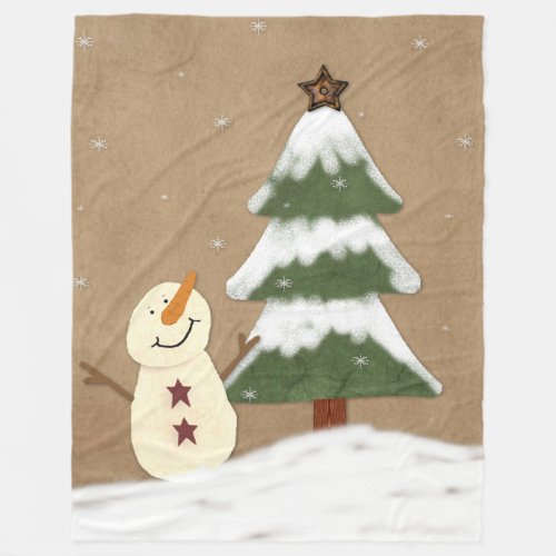Counrty Christmas Tree Fleece Blanket