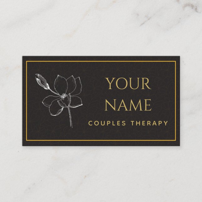 Counseling Drawn Nature Psychotherapist Dark Brown Business Card (Front)