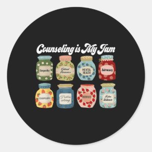 Counseling Is My Jam, Counselor Grad, School Psych Classic Round Sticker