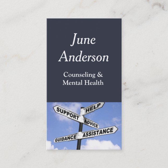 Counseling Life Coach Therapist Mental Health Business Card (Front)