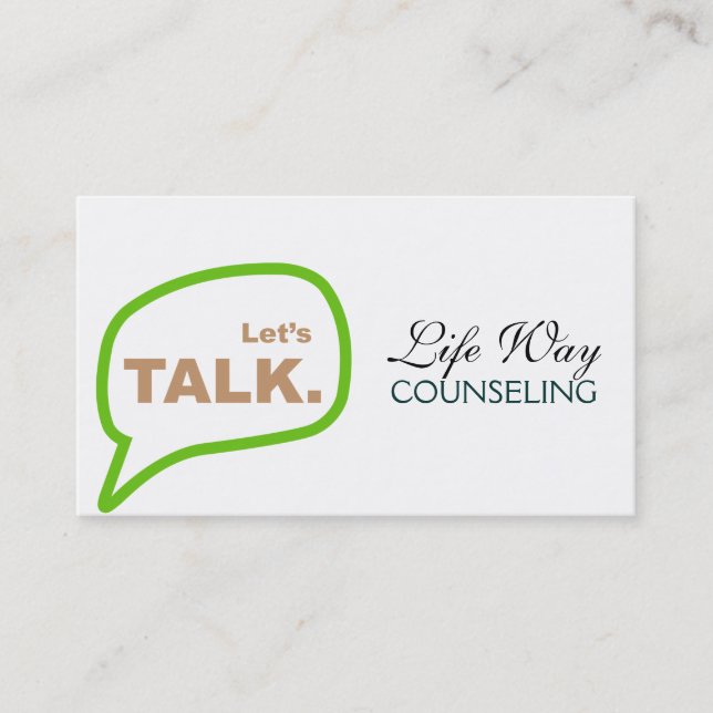 Counseling, Life Coach, Therapy, Therapist, Business Card (Front)