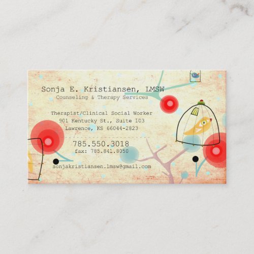 Counseling  Therapy Services Appointment Card