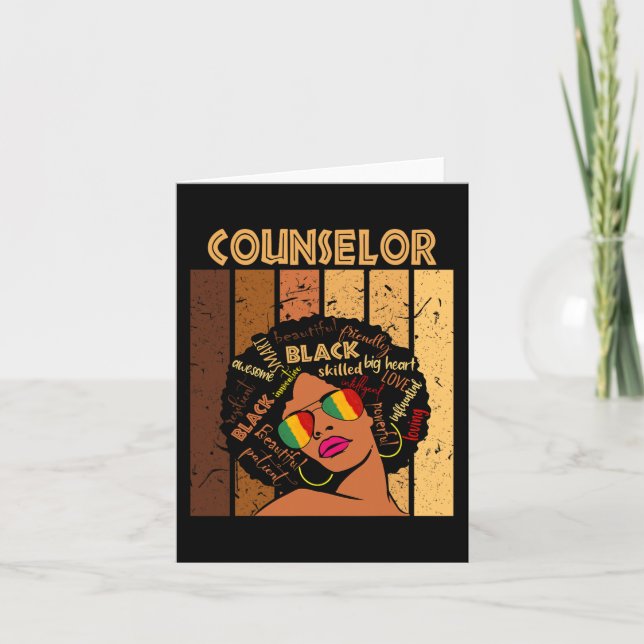 Counselor Afro African American Women Black Histor Card (Front)