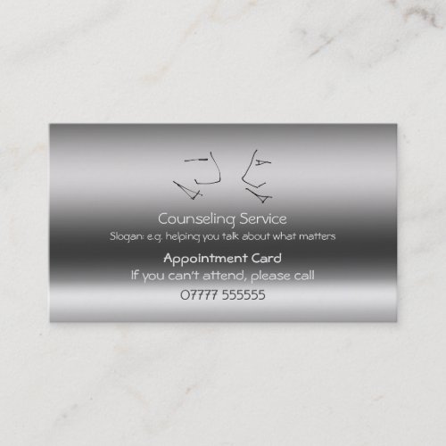 Counselor Appointment Card Talking Heads logo Business Card