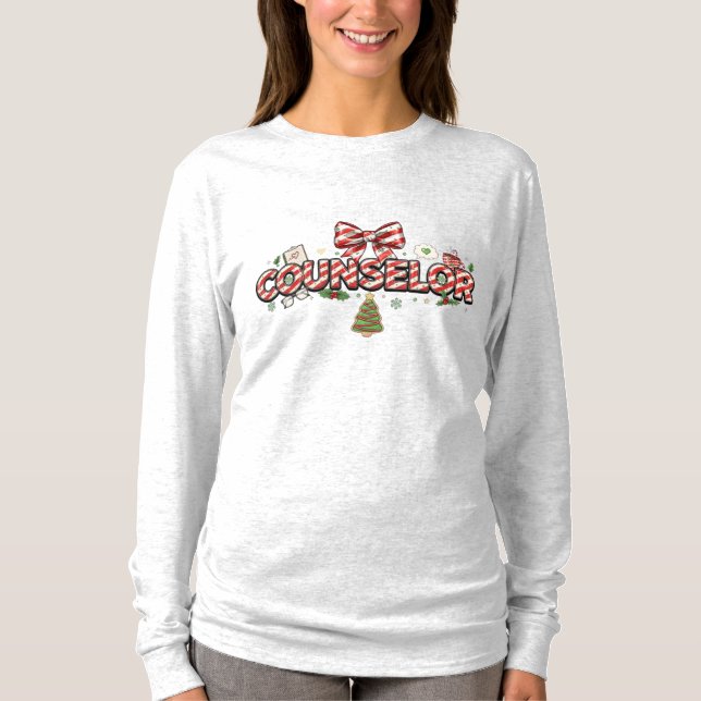 Counselor Christmas Long Sleeve – Playful Holiday T-Shirt (Front)