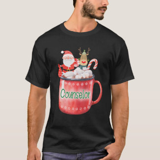 Counselor Christmas Santa Claus Candy Cane Rudolph T-Shirt