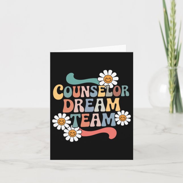 Counselor Dream Team Retro Back To School Counselo Card (Front)