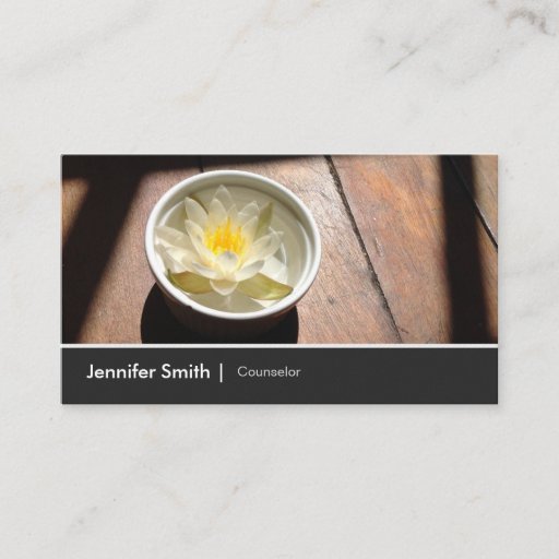 Customizable Counselor - Elegant Water Lily Appointment Business Cards