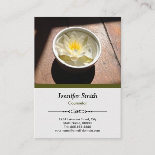 Counselor - Elegant Water Lily Appointment Business Card Templates