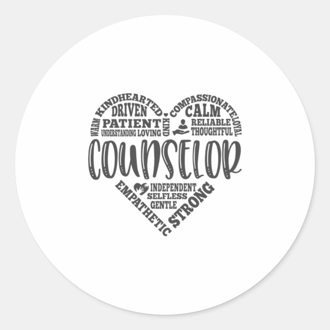 Counselor life, school counselor classic round sticker (Front)