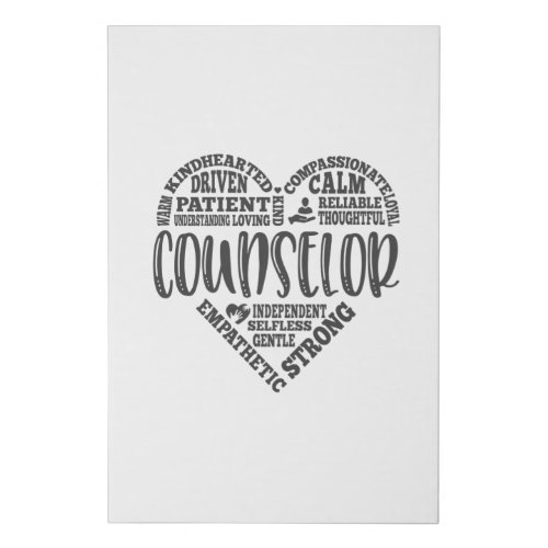 Counselor life school counselor faux canvas print