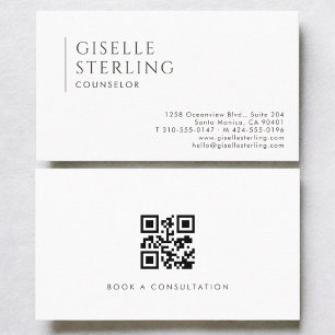 Counselor Modern Professional QR Code Business Card
