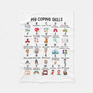 Counselor My Coping Skills Alphabet Mental Health Fleece Blanket