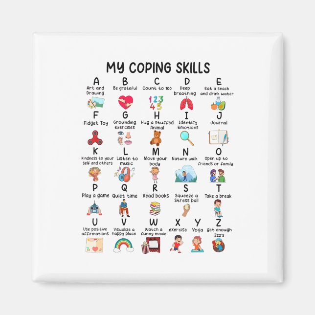 Counselor My Coping Skills Alphabet Mental Health  Magnet (Front)