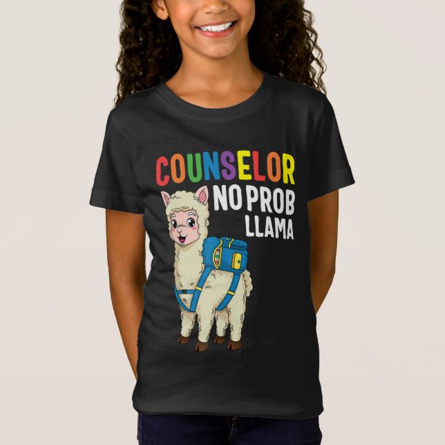 Counselor no Prob Llama First Day Of School T-Shirt (Front)