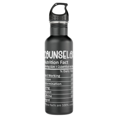 Counselor Nutrition Facts Counseling Guidance Funn Stainless Steel Water Bottle